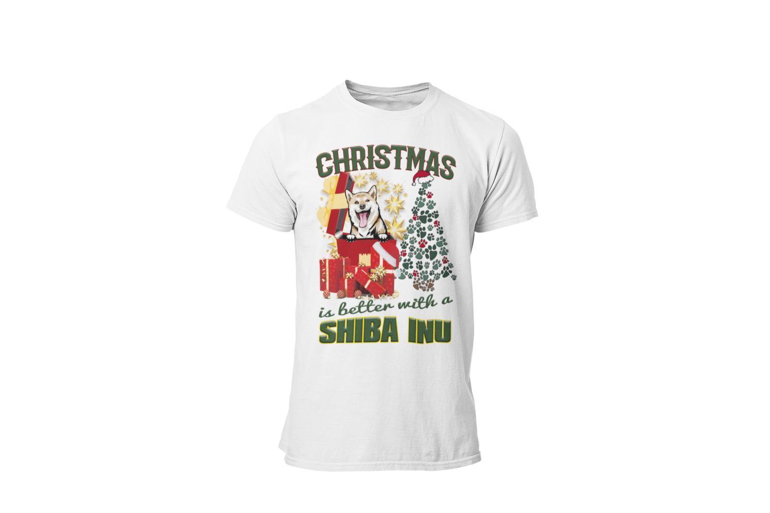 Shiba Inudog t-shirt - Christmas is better with a ... - Highstreet.se