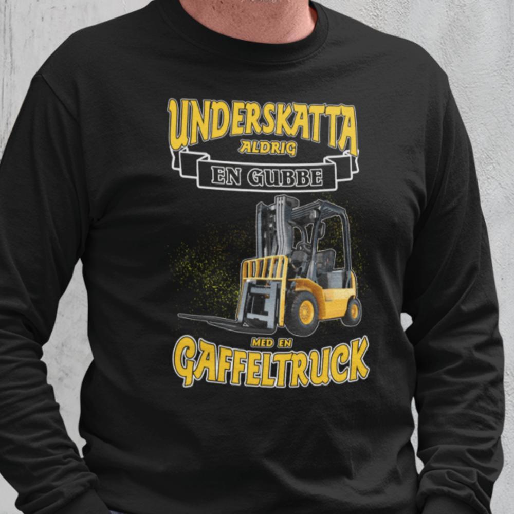 Splash gaffeltruck Sweatshirt - Underskatta aldrig gubbe svart - Highstreet.se