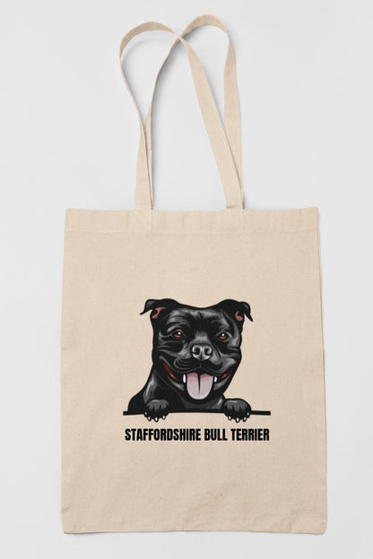 Staffordshire Bull terrier tygkasse hund shopping väska Totebag