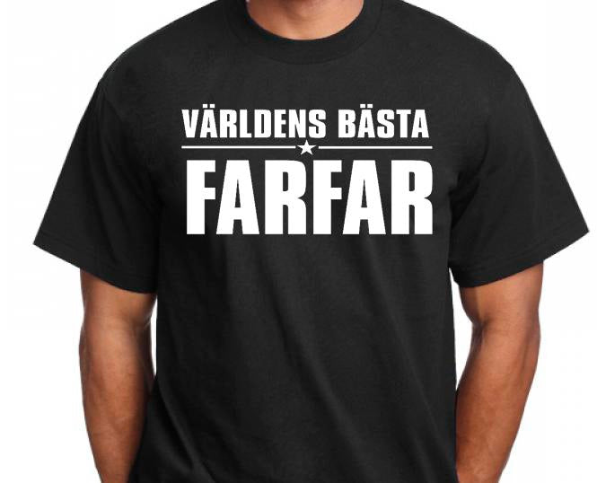 Svart T-shirt med design -Världens bästa Farfar - Highstreet.se