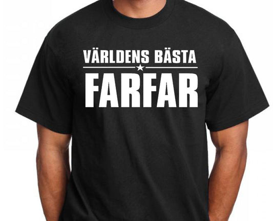Svart T-shirt med design -Världens bästa Farfar - Highstreet.se