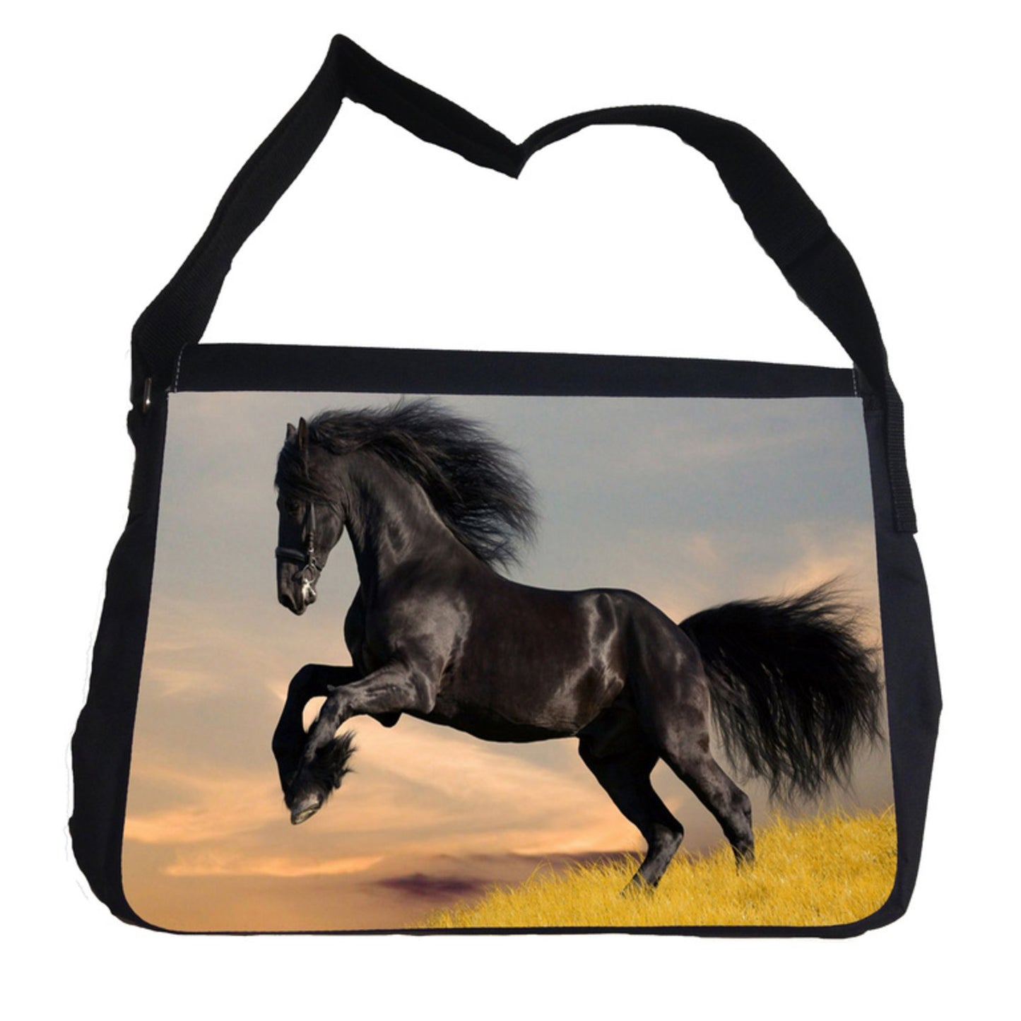 Svart häst väska med axelrem - Messenger Bag - Highstreet.se