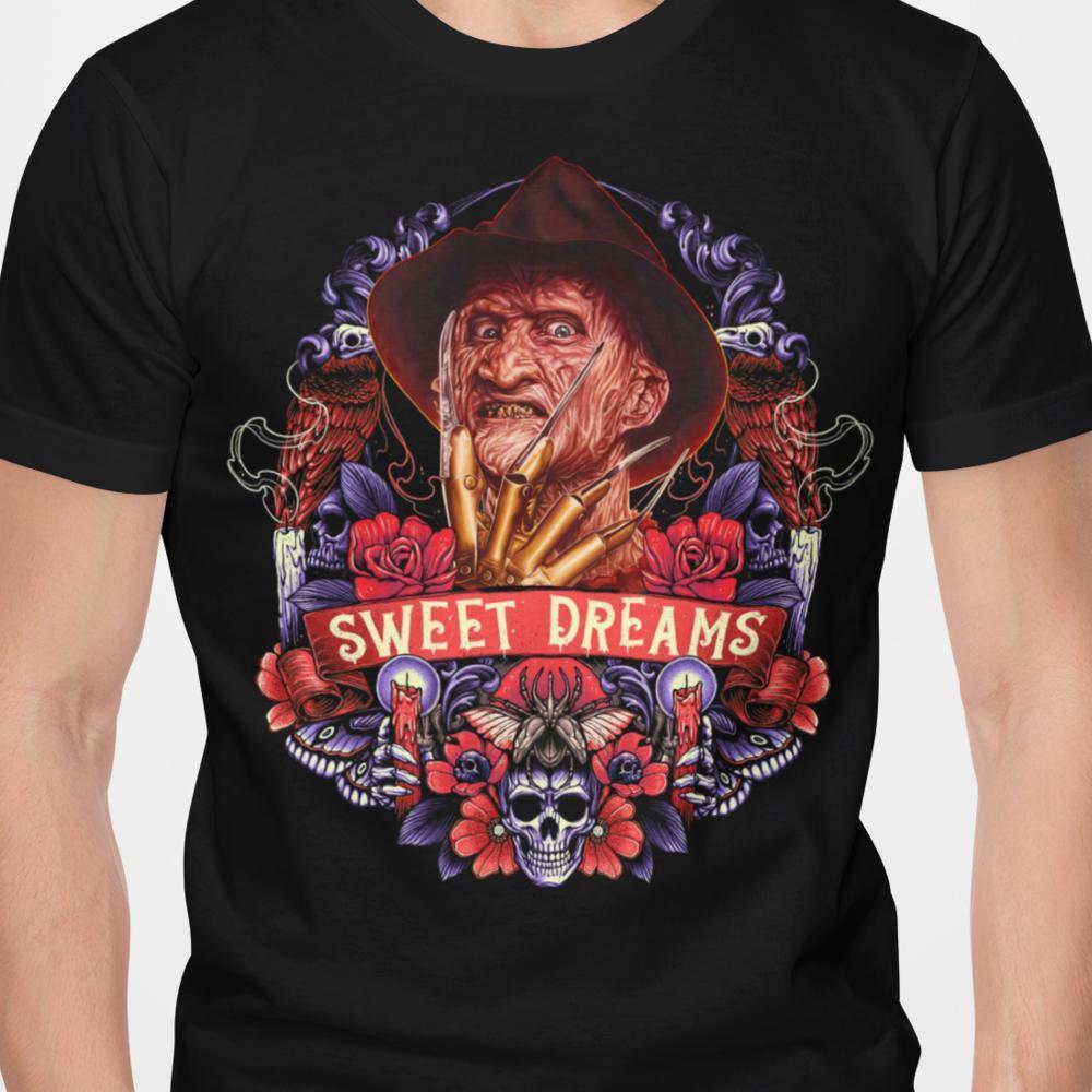 Svart skräckfilm t-shirt  Freddy Krueger - sweet dreams - Highstreet.se