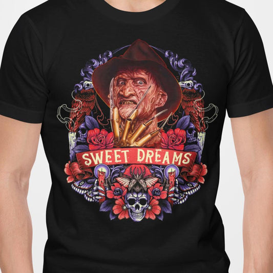 Svart skräckfilm t-shirt  Freddy Krueger - sweet dreams - Highstreet.se