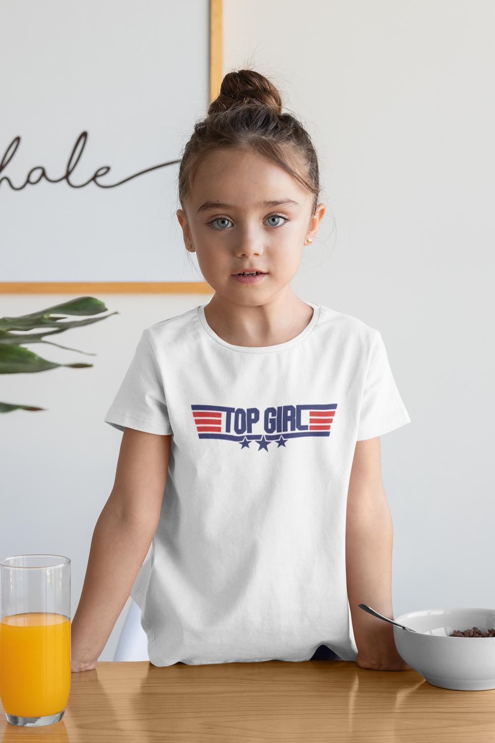 Top Girl vit t-shirt med coolt tryck fram