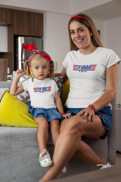 Top Girl vit t-shirt med coolt tryck fram