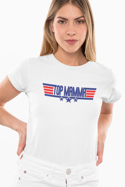 Top Mamma dam t-shirt med coolt tryck