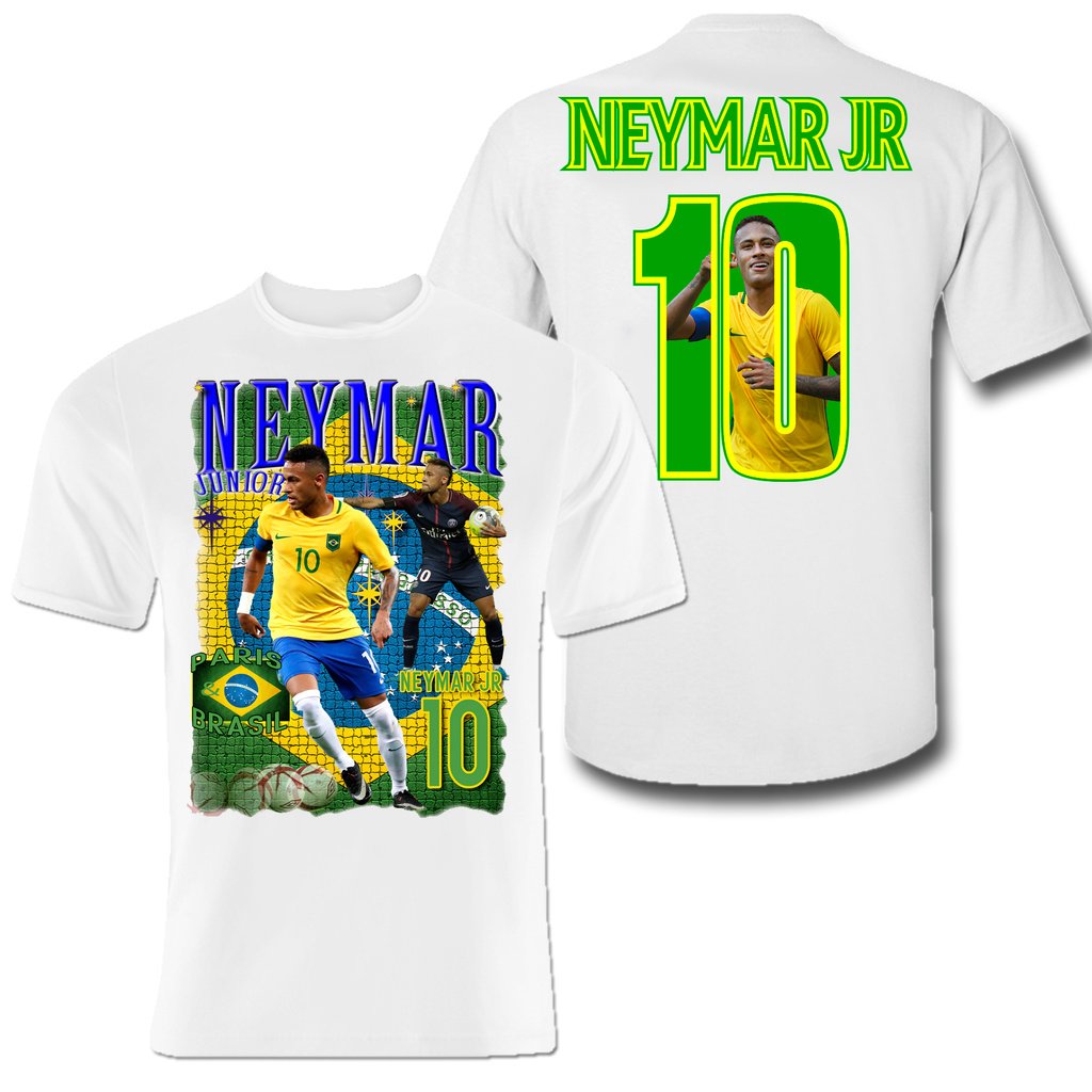 T-shirt Neymar Brasil & Paris med tryck fram & bak - Highstreet.se