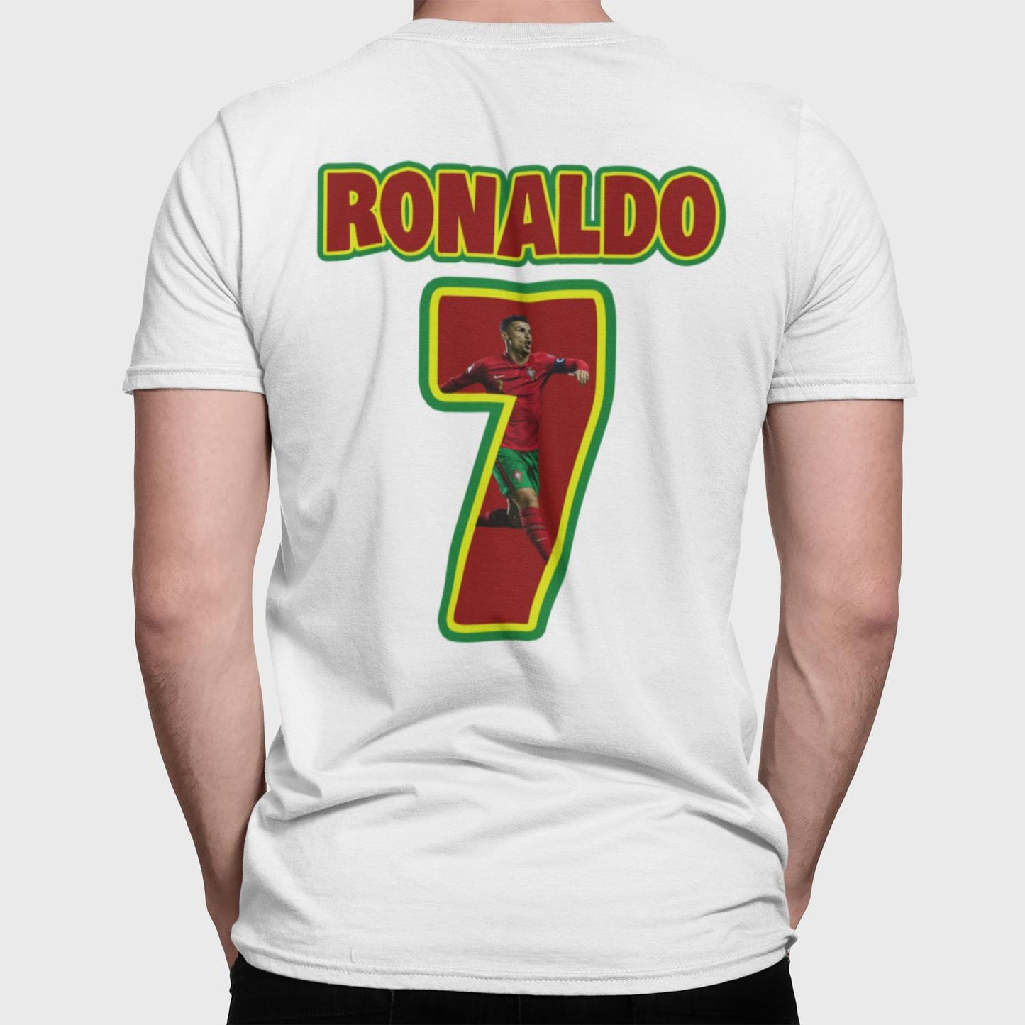T-shirt Ronaldo Portugal sportströja tryck fram & bak