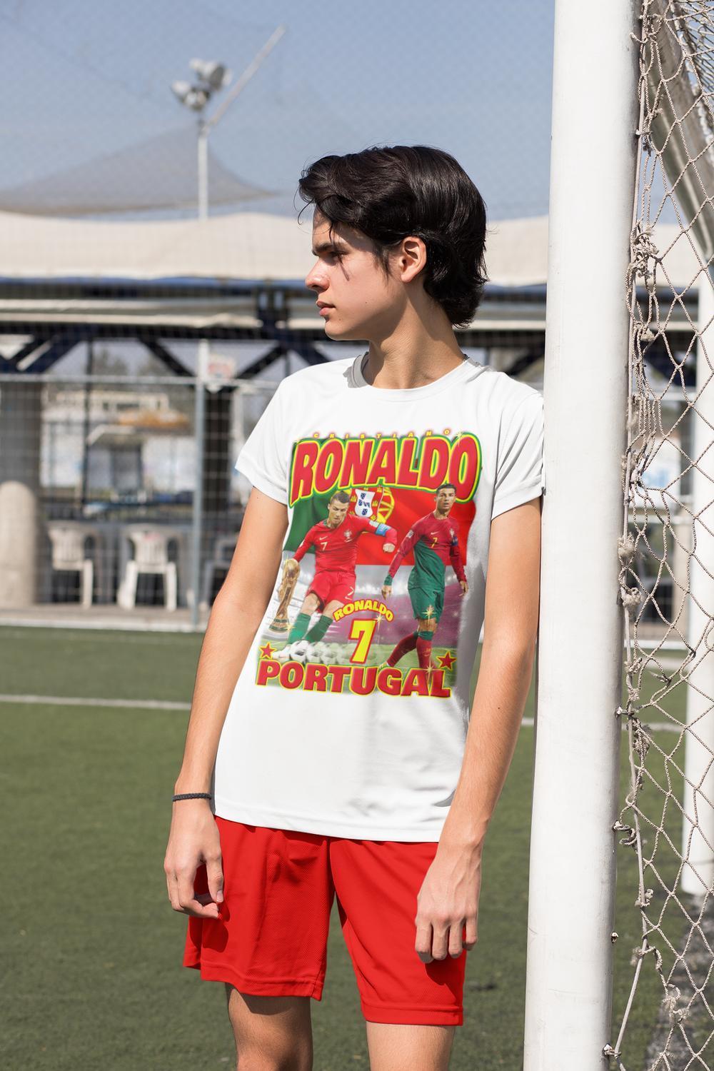 T-shirt Ronaldo Portugal sportströja tryck fram & bak