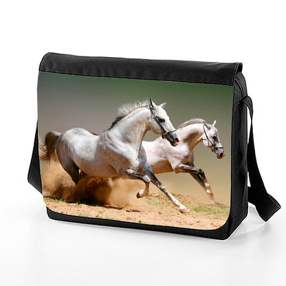 skolväska med häst bild messenger bag