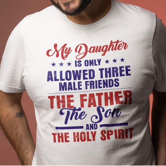 Vit pappa t-shirt . Daughter 3 male friends only tröja - Highstreet.se