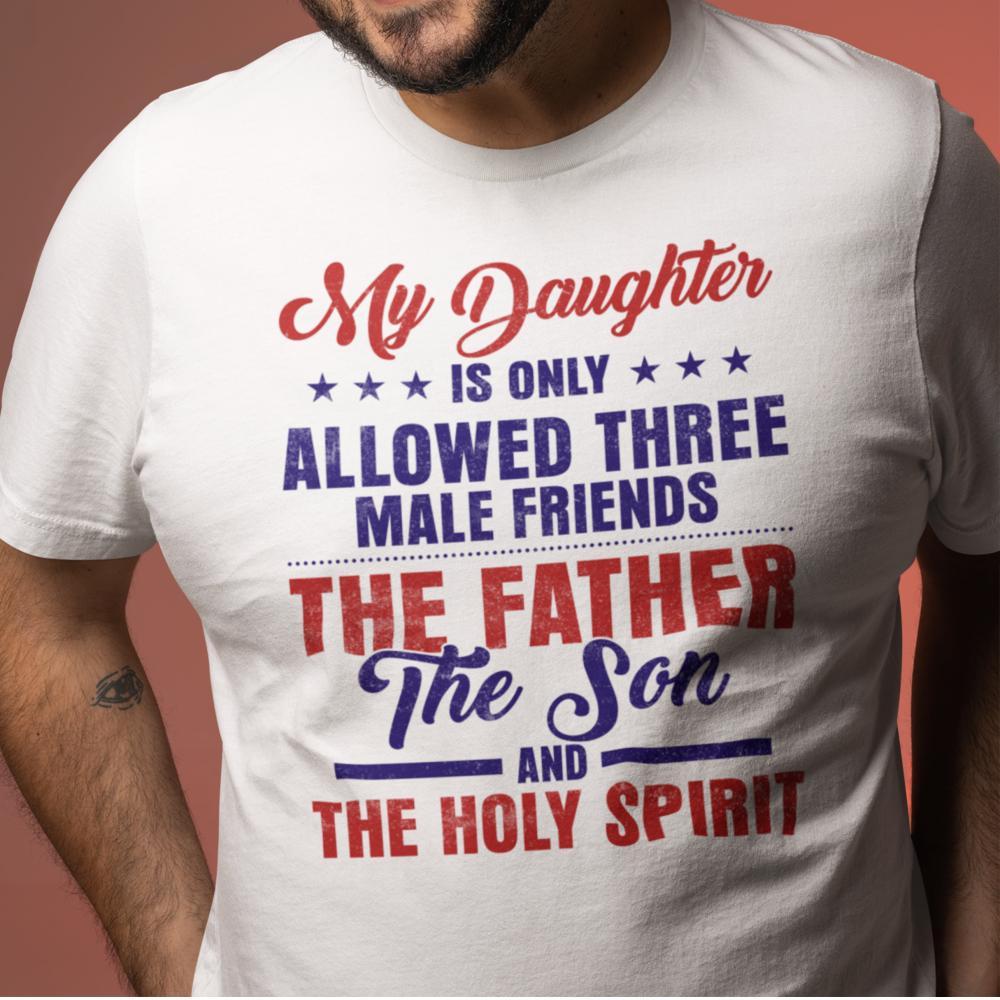 Vit pappa t-shirt . Daughter 3 male friends only tröja - Highstreet.se