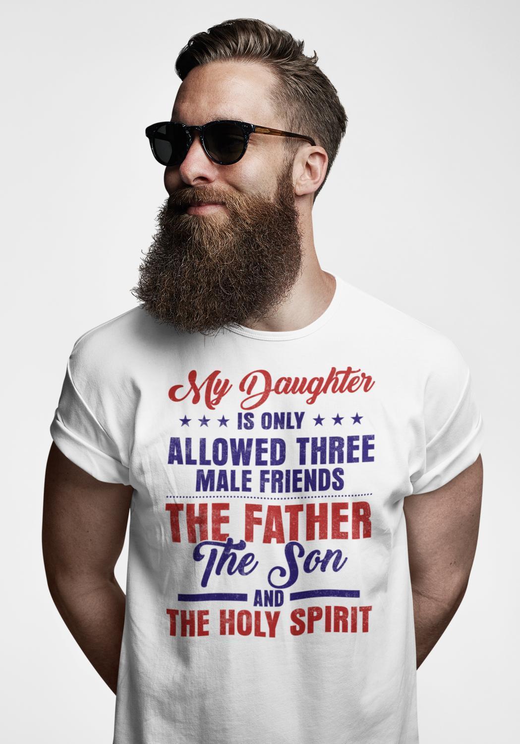 Vit pappa t-shirt . Daughter 3 male friends only tröja - Highstreet.se