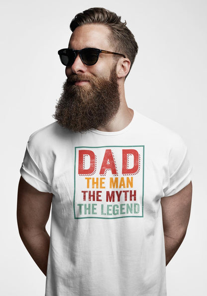 Vit pappa t-shirt . Man Myth Legend Dad - Highstreet.se