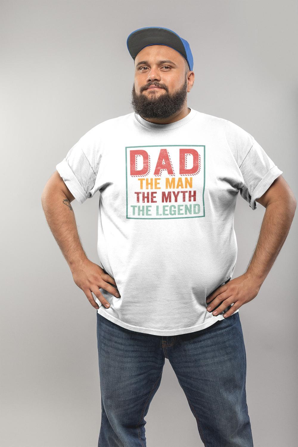 Vit pappa t-shirt . Man Myth Legend Dad - Highstreet.se