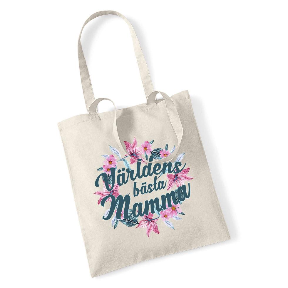 Världens bästa Mamma shopping väska - Tote bag tygkasse - Highstreet.se