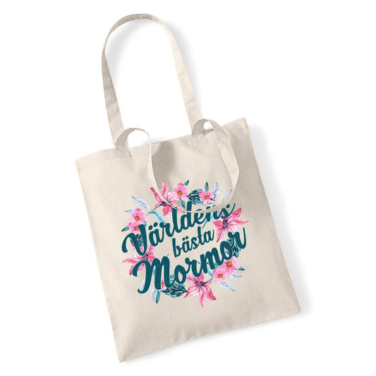 Världens bästa Mormor shopping väska - Bloom Tote bag tygkasse - Highstreet.se