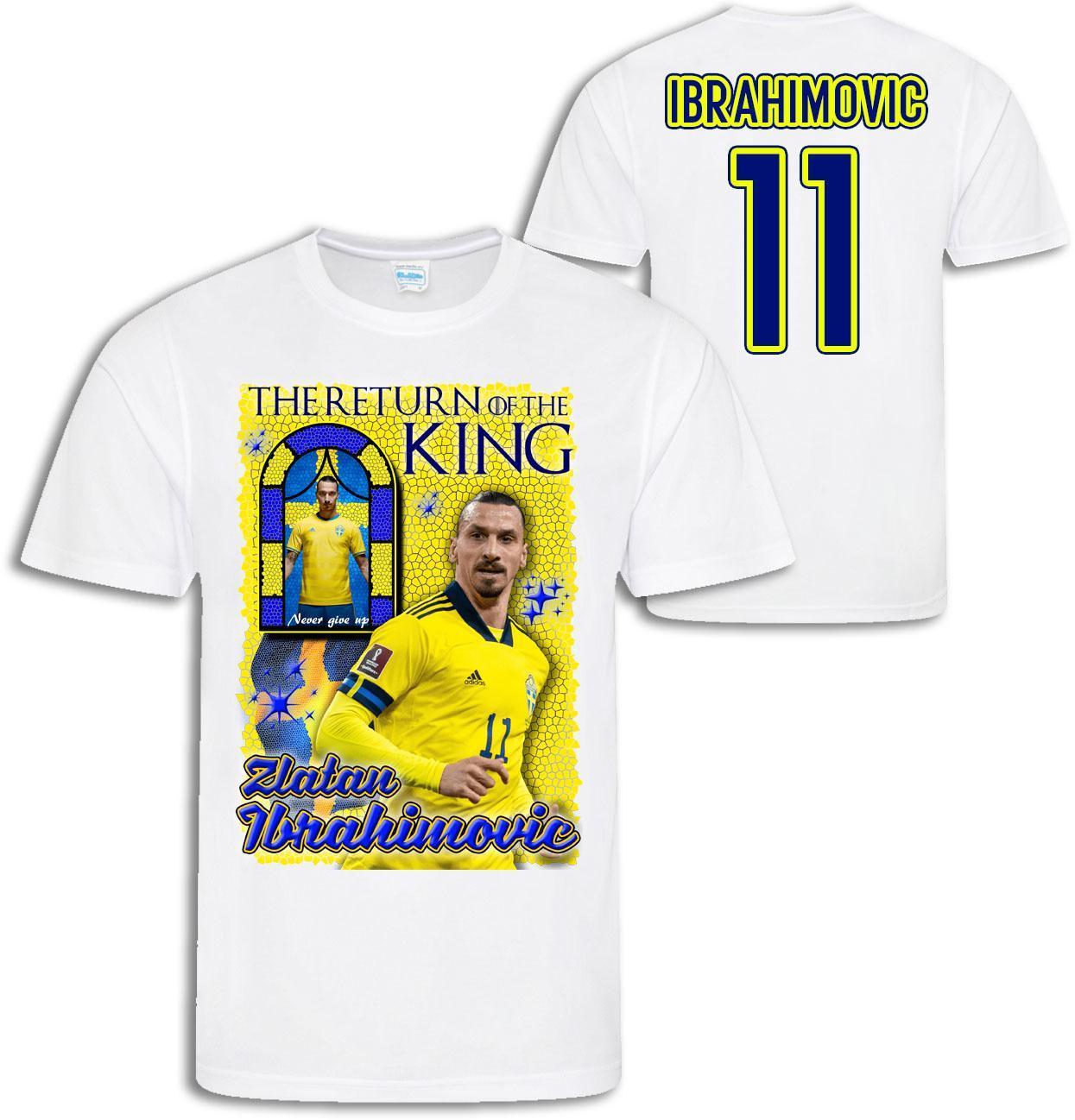 Zlatan Ibrahimovic Sverige  t-shirt med Return of the king tryck - Highstreet.se