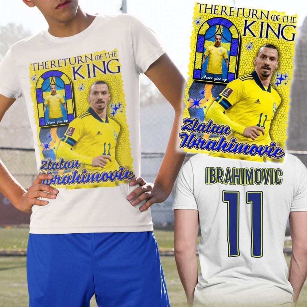 Zlatan Ibrahimovic Sverige  t-shirt med Return of the king tryck - Highstreet.se