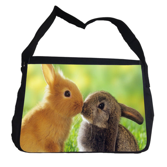 skolväska med söta kanin messenger bag